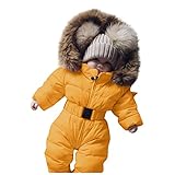 Neugeborenes Unisex Baby Winter Overall, Baby Fleece-Overall Kapuze Strampler Outfit Anzug Kapuzen...