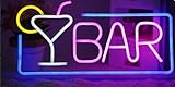 Bar Neon Schild, Cocktails LED Leuchtreklame, USB Bar Leuchtschild Leuchtreklame für Wand, Cocktail...