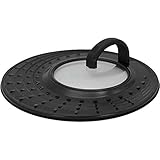 KrügerKarl Krüger Pfannen-Spritzschutz mit Glas, 31 cm, Schwarz