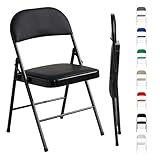 MCC Direct 1 Stück Klappstuhl, Kunstleder mit Metallrahmen, gepolsterter Sitz, einfach falten und...