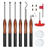 SIIIXS 46cm Drechseleisen Set mit Hartmetall-Schneidplatten, 5Stück Drechselmesser Mit...