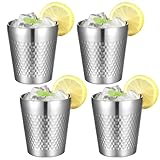 Edelstahlbecher, 4 Stück Edelstahl Tassen Set, 300ml Stapelbar Metallbecher Doppelwandig...