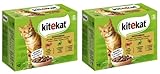 KITEKAT Portionsbeutel Multipack Katzenfutter Nassfutter (2X 12x85g, Jagdschmaus in Sauce)