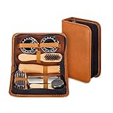 make it funwan Schuhputz-Set mit einem glatten und eleganten PU Etui, Schuhputz-Reise Set mit...