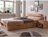 Möbel-Store24 Futonbett Schlafzimmer Bett Kernbuche massiv Holz geölt Judith 120 x 200 cm