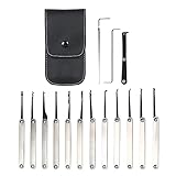 Weehey 15 STÜCKE Lock Picking Set Edelstahl Lock Kit Praxis Training Lock Tool für Schlosser...