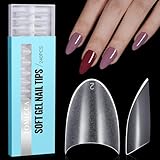 TOMICCA Nagelspitzen Kurz Mandel, 240 Stücke Klare Nail Tips Acryl Halbe Abdeckung Französische...