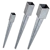 e-Dübel Technik Einschlag-Bodenhülse für Rund- oder Vierkantholzpfosten (46 x 46 mm |...