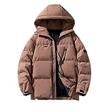Generisch Puffer Jacket Herren Oversized Daunenjacke Warme Winterjacke Dicke Steppjacke mit Kapuze...