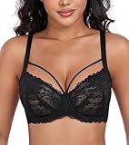 DotVol Damen Große Größen Minimizer BH Durchsichtige Ungepolsterte Spitze Unterwäsche Alltag Bra...