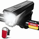 Tekwet LED Fahrradlicht Set 100 LUX, StVZO Zugelassen Fahrrad Licht USB Aufladbar, Wasserdicht...
