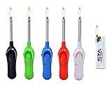 5 x Stabfeuerzeug Softtouch 24 cm lang Feuerzeuge + 1 gratis Taschenfeuerzeug befüllt und...