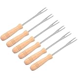 Abaodam 6 Stück Edelstahl Maisspieße mit Holzgriff Grillgabeln für Maiskolben und Obst Rostfrei...