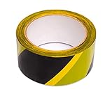 Warnband Sicherheitsmarkierung Absperrband Klebeband Gelb und Schwarz (48 mm x 33 Meter) zur...