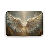 Jubonexis Badezimmer-Fußmatte, strahlender Schutzengel-Flügel mit goldenem Licht, extra weicher...