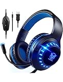 Pacrate Gaming Headset für PS4/PS5/Xbox One/PC/Nintendo Switch, PS4 Kopfhörer mit Kabel Xbox...