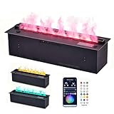 3D-Wasserdampfkamin, elektrischer Kamin – 9 einstellbare Flammenfarben, App & Fernbedienung,...