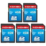 INDMEM SD Card 4GB SDHC Class 4 Flash Memory Card 4 GB Camera Cards 5Packs