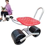 Gartenwagen mit Sitzfläche – Rollbarer Gartenhocker für Gartenarbeiten, höhenverstellbarer Sitz...