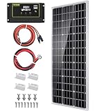 Topsolar 100W 12V Solarpanel Solarmodul-Set Monokristallines Off-Gitter-System für Wohnmobil, Boot...