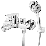 Badewannenarmatur mit Handbrause Mischbatterie Badewanne Chrom Wannenarmatur mit Brause Duschkopf 3...