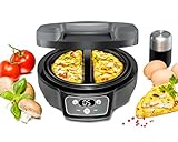 ROMMELSBACHER Omelett Chef OM 950 - Cool Touch Gehäuse, extratiefe Backmulden für 2 Omeletts,...