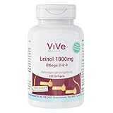 Leinöl 1000 mg - 120 Softgels - Omega-3-6-9 - Alpha-Linolensäure, Linolsäure und Ölsäure -...
