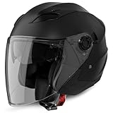 VINZ Calobra Jethelm mit Sonnenblende und Visier | Roller Helm Motorradhelm | ECE 22.06 Zertifiziert...