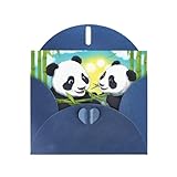 Zwei Happy Pandas gemusterte Geburtstagskarten, Hochzeitsparty-Einladungen, Dankeskarten,...