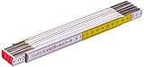 Stanley Gliedermaßstab Holz (2 m Länge, weiß-gelb, abrieb-und klimafest, Messinggelenke, UV...