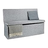 Relaxdays Faltbarer Sitzhocker mit Lehne XL HBT 73 x 114 x 38 cm stabiler Sitzcube als Fußablage...