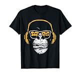 Affe mit DJ-Kopfhörer und Sonnenbrille Affe T-Shirt