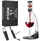 Zaxiva Luxus Wein Dekanter Set, Hochwertiger Rotwein Dekanter mit Weinbelüfter, Vakuum Weinstopper...