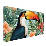 Großes Mauspad, tropische Blume, Vogel, Gaming-Mauspad, 40,6 x 90,2 cm, wasserdicht,...