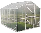 Gewächshaus Dom 2,5x4 m mit 4 mm Hohlkammerplatten UV, 10 m² Tomatenhaus & Frühbeet, Stabiler...