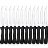 LAZAHOME Steakmesser Set, 12 Stück Gezacktes Steakbesteck, Edelstahl Steak Besteck Messer für Haus...