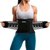 SURPOWN Waist Trainer Damen Herren, Bauch Schwitzgurtel, Bauchweggurtel Sport Gürtel, Rücken...