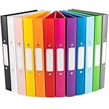 OfficeTree 12x Ringbuch Set - 12 Farben - 2-Ring-Mechanik - A4 Ringmappe Rückenbreite 3,5cm -...