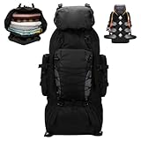 Wedhapy Wanderrucksack, leicht, 90 l, wasserdicht, großer Wanderrucksack mit mehreren Fächern,...
