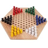 Fockety Halma Dame Set, 23 cm großes, tragbares, exquisites, klassisches Brettspielset aus Holz,...