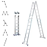 Gelenkleiter Stavalance 4x6 Aluminium Multifunktionsleiter 4x6 Stufen - 6,8 m Länge klappbar -...