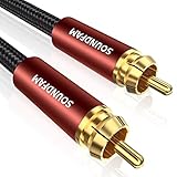 SOUNDFAM 3M Cinch Subwoofer Kabel PREMIUM RCA Digitales Audio Koaxial Kabel - Vergoldete Stecker