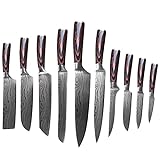 Gustrug Messerset 10-tlg Küchenmesser Set aus Hochwertigem Edelstahl, Ultra Scharfes Messer set mit...