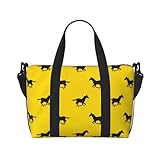 Laptop-Tragetasche für Damen und Arbeit – minimalistische schwarze coole Pferde-Turntasche für...