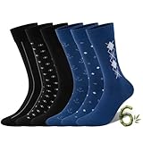 COOVAN Herren-Socken, Crew-Business-Socken, 6 Paar, weich, dünn, leicht, für Herren, 3 x Schwarz...