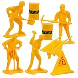 NOLITOY Realistische Miniatur Bauarbeiter Figuren für Kuchen Dekoration Baustellen Torte Zubehör...