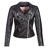 ONLY Damen onlGEMMA Faux Leather Biker OTW NOOS Jacke, Schwarz Black, Medium (Herstellergröße: 38)