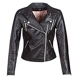 ONLY Damen onlGEMMA Faux Leather Biker OTW NOOS Jacke, Schwarz Black, Medium (Herstellergröße: 38)