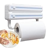 Plasticc Folienspender, Folienschneider, mit Taschentuchablage, Frischhaltefolie, Schneidefolie,...