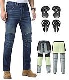 CTBQiTom Motorrad Jeans Herren mit Aramidfaser und CE-Schutz, Elastische Denim für Besser...